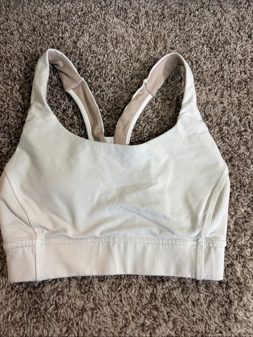 lululemon athletica Cream Racerback Sports Bralette